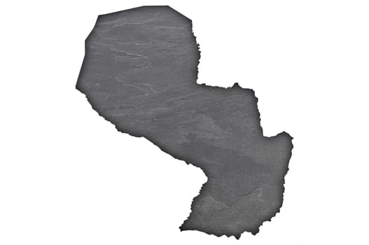 Map of Paraguay on dark slate