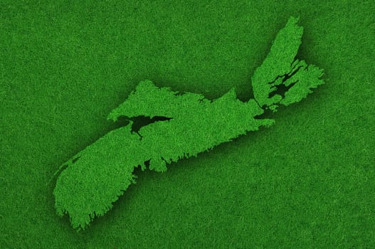 Map of Nova Scotia on green felt