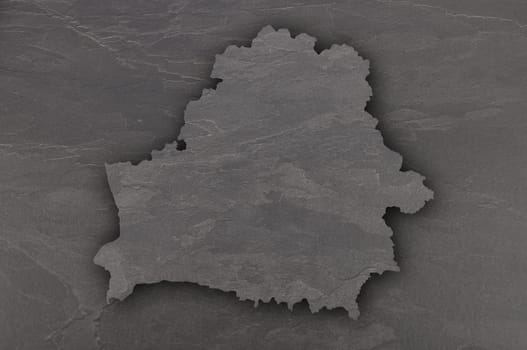 Map of Belarus on dark slate