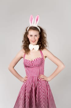 sexy girl wearing easter bunny costume