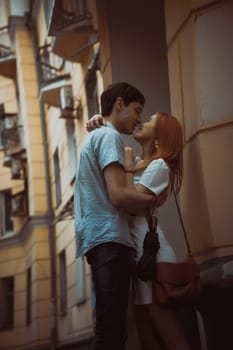 Young man kissing his lover's neck