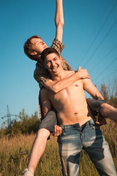 Portrait of a happy gay couple outdoors