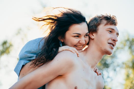 happy couple on the field