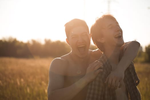 Portrait of a happy gay couple outdoors
