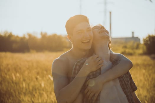 Portrait of a happy gay couple outdoors