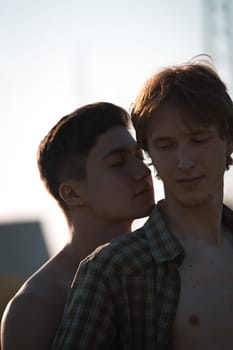 Portrait of a happy gay couple outdoors