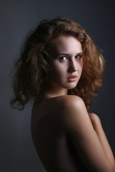 portrait of attractive nude woman
