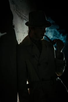 Mysterious man retro portrait