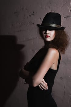 film noir girl in the retro image