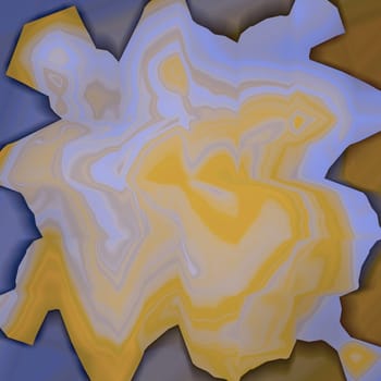 Marbled abstract empty picture frame on transparent background. Yellow and purple picture frame mockup template