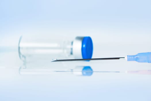 syringe on white background with white background