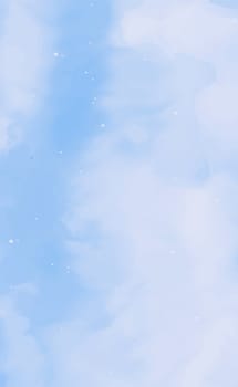 Realistic blue watercolor panoramic texture on white background - Vector illustration