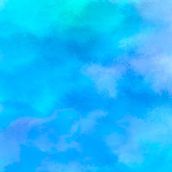Realistic blue watercolor panoramic texture on white background - Vector illustration