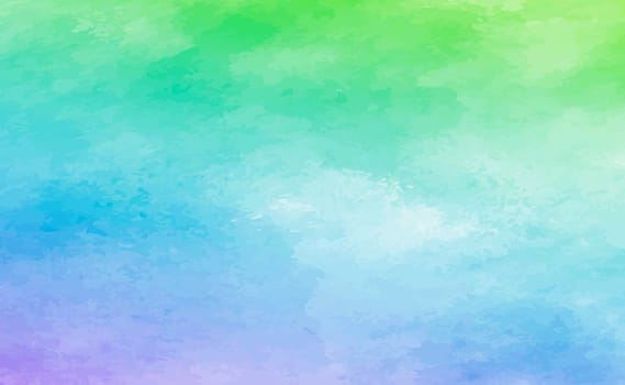 Panoramic texture of realistic multi-colored watercolor on a white background - Vector illustration