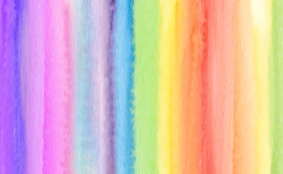 Panoramic texture realistic watercolor rainbow on a white background - Vector illustration