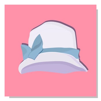 Women's children's hat. Summer hat for girls. The era of art nouveau costume.