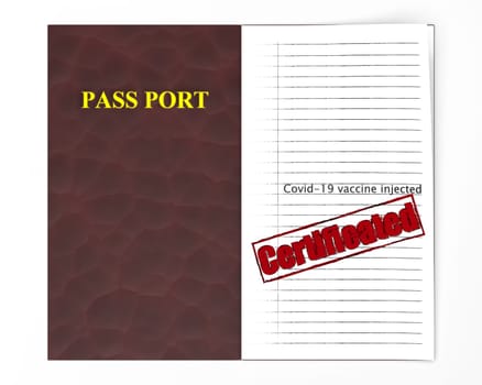 The 3d rendering of Travel and coronavirus concept, a note COVID-19 in tourist passport