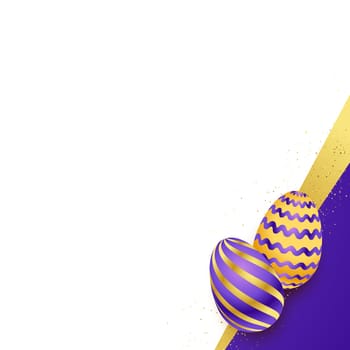 Easter background template with festive eggs - Vector illustration
