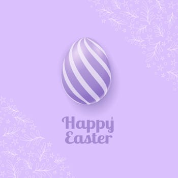 Abstract image of a large egg with a white bow and congratulations on Easter - illustration