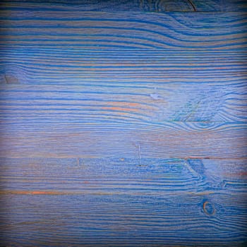 Old wooden background with horizontal blue boards. layout, space for text and logo.