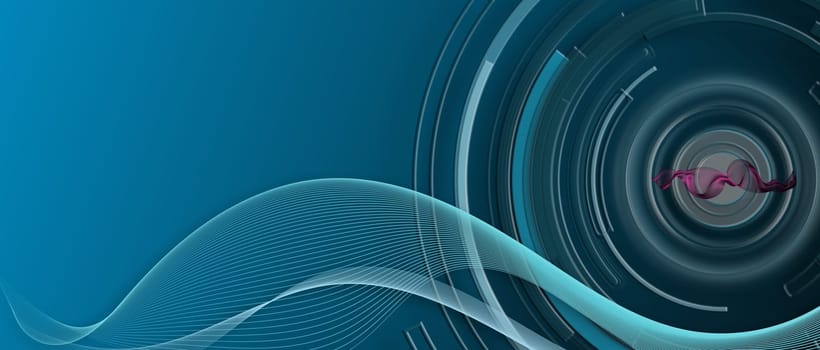 Abstract wavy background. Blue mesh wave, circles on pastel blue background. Nature, ocean, sea, ecology, technology, science concept Illustration