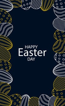 Dark Easter background with congratulations for the Easter holiday - Vector illustration