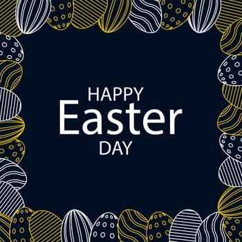 Dark Easter background with congratulations for the Easter holiday - Vector illustration