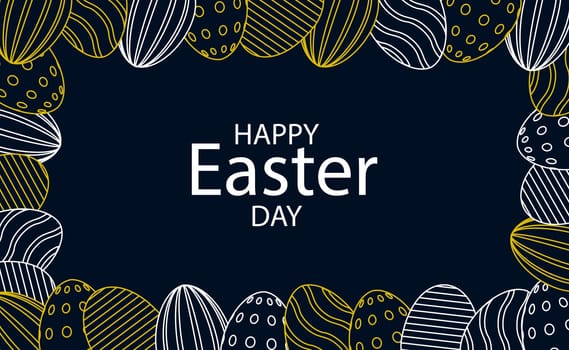 Dark Easter background with congratulations for the Easter holiday - Vector illustration