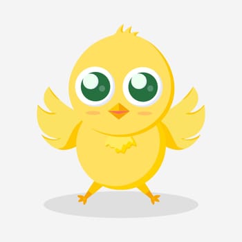 Yellow Easter chicken on a white background - Vector illustration