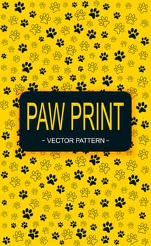 Pattern Many animal footprints of different sizes - Vector illustration