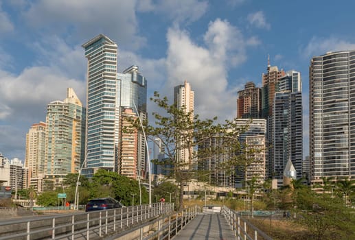 view of the modern skyline of Panama City , Panama