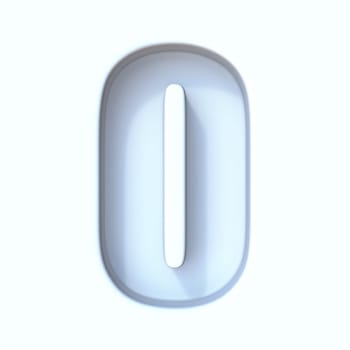 White hole shadow font Number 0 ZERO 3D render illustration isolated on white background