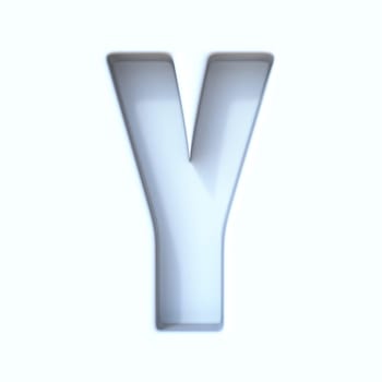 White hole shadow font Letter Y 3D render illustration isolated on white background