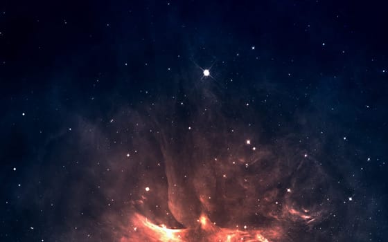 Starfield with galaxies and stars