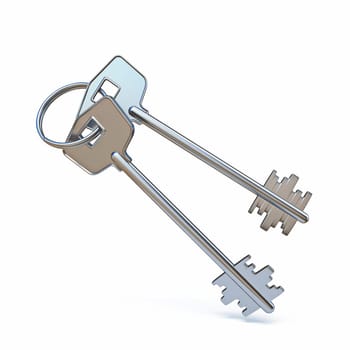 Keys 3D render illustration isolated on white background