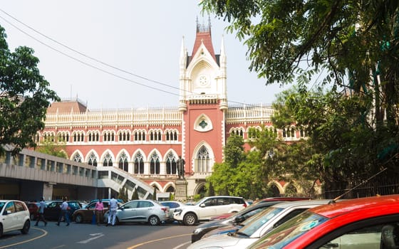 The Calcutta High Court, is the oldest High Court in India. The building design is based on the Cloth Hall, Ypres, in Belgium. B.B.D. Bagh, Kolkata, West Bengal India South Asia Pacific March 22, 2021