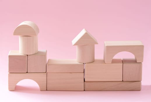 Wooden blocks. Symbol of leadership, teamwork and growth. Business and design concept.
