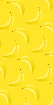 Seamless food pattern. Illuminating colour texture with banana fruits. From above. Minimal flat lay concept.