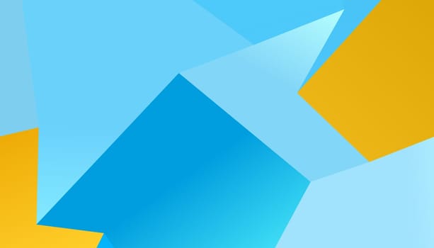 Abstract blue and orange triangle background, low poly 3D illustration, geometric polygon pattern