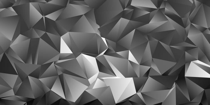 Abstract grey triangle background, low poly 3D illustration, geometric polygon pattern