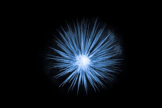 Scientific artificial scene in microcosm or macrocosm show e.g. dangerous virus or explosion birth of star in cosmos. Dark background.