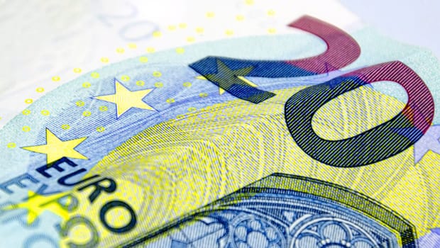Detail of the 20 euro banknote. European monetary currency. Cash money and savings