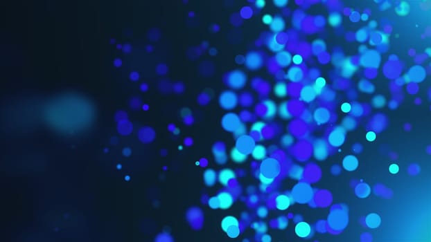 Shimmering stream rushing by curving 3D render line. Dusty burst energy in outer fantasy space flying along curved trajectory. Futuristic decoration in festive starlight design.