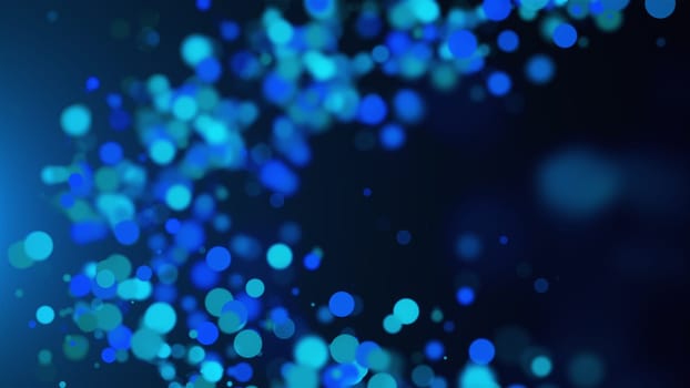 Shimmering stream rushing by curving 3D render line. Dusty burst energy in outer fantasy space flying along curved trajectory. Futuristic decoration in festive starlight design.