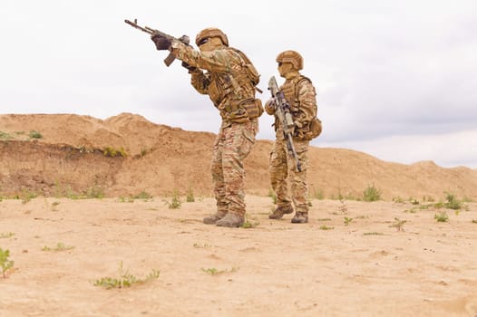 Equipped and armed two special forces soldiers during military operation