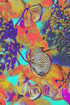 abstract illustration of hydrangea flowers