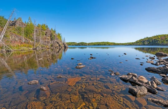 Blue Waters on a Wilderness Lake on Alpine Lake in the Boundary Waters in Minnesota
