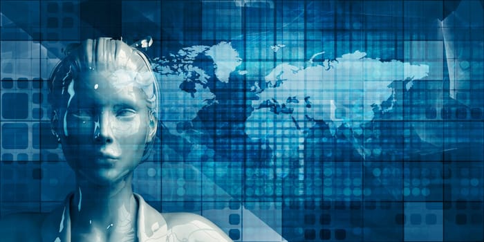 Business Person with Management Strategy Concept Background