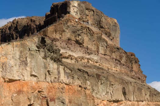 Barranco de Fataga on the Canary Island of Gran Canaria in summer