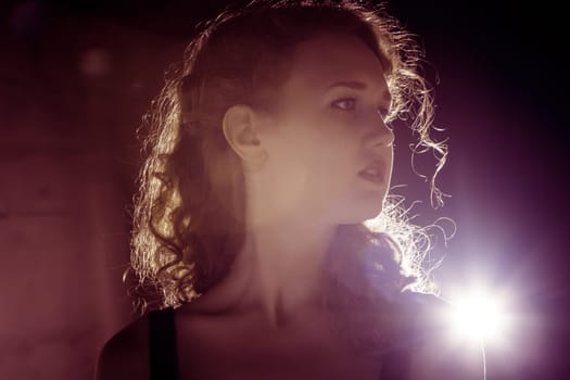 film noir girl in the retro image